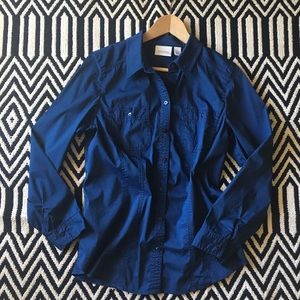 Chico’s blue long sleeve button dow
